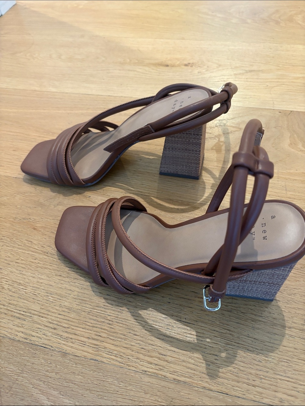 Target Brown Strappy Block Heel Sandals - Women